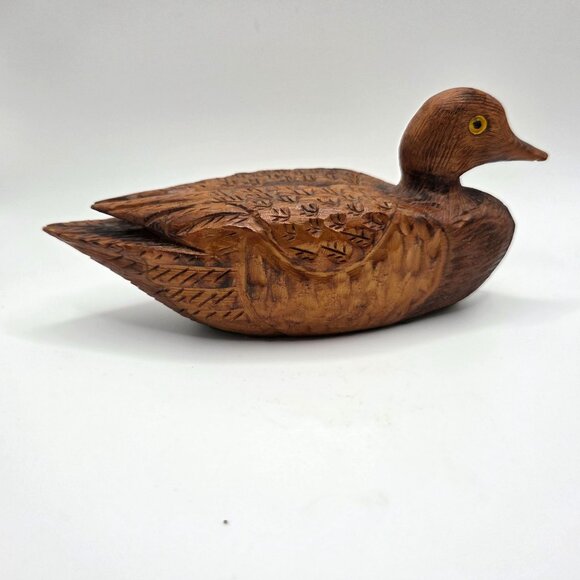 Vintage Hand Carved Wood Duck Decoy Female Mallard by GH Bushman Realistic - Picture 5 of 9